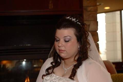 Bride holding bouquet