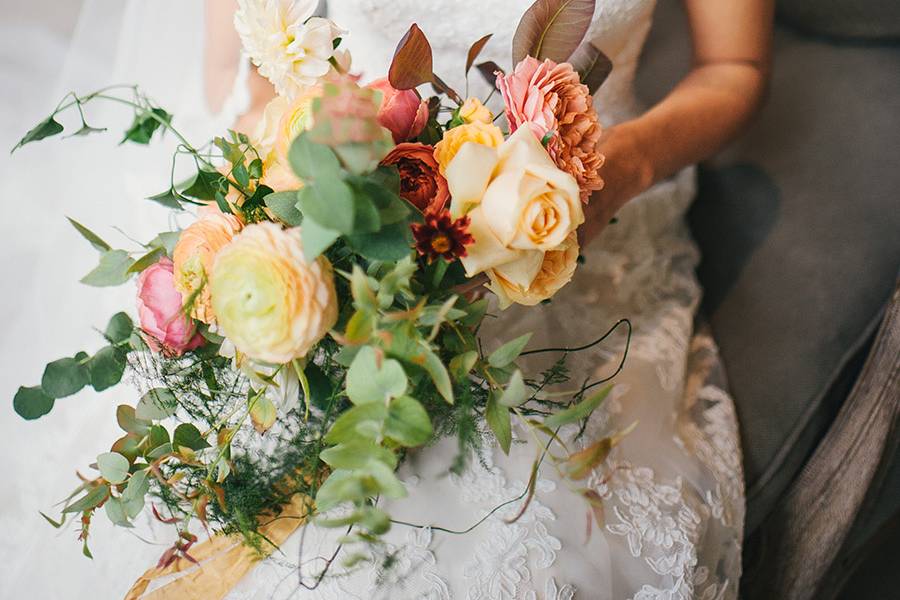 Bride holding her bouquet