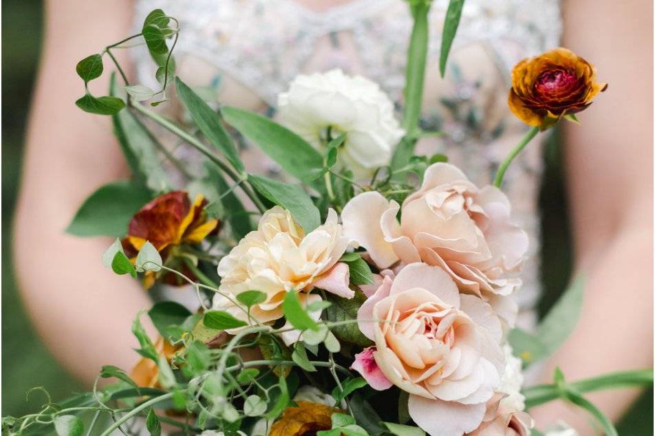 Ranunculus and Garden Roses