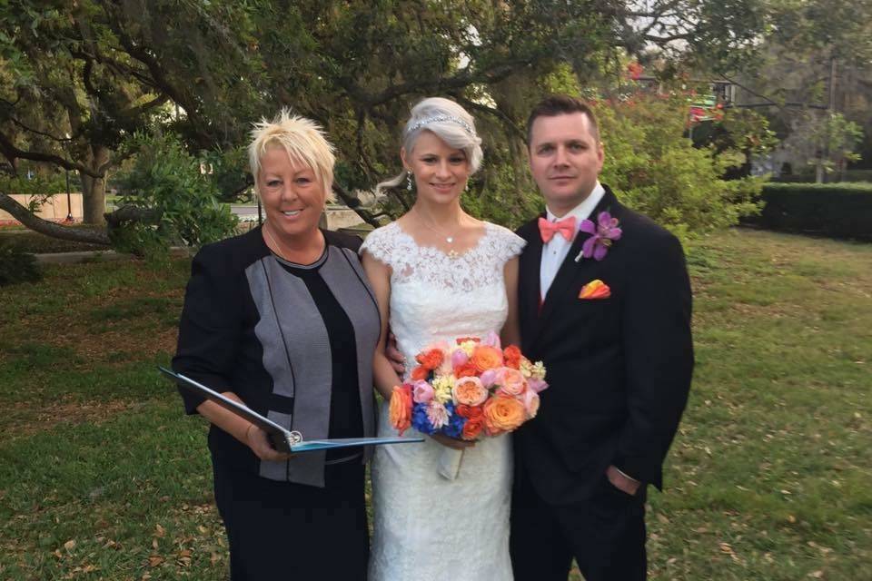 Officiant with the lovely pair