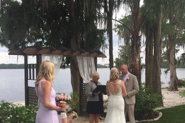 Waterfront wedding ceremony