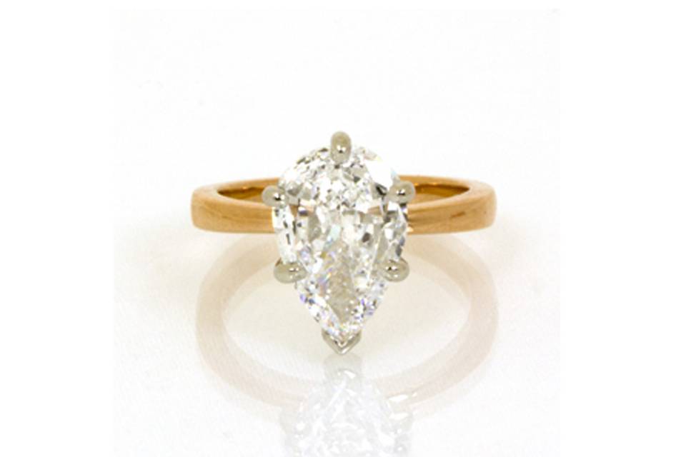 Golden ring with diamond stone