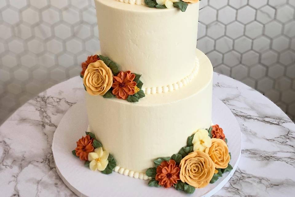 Fall buttercream flowers