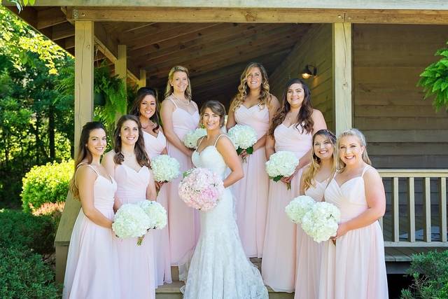 The bride with her bridesmaids