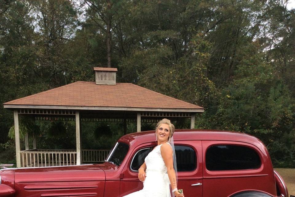 The bride holding her bouquet