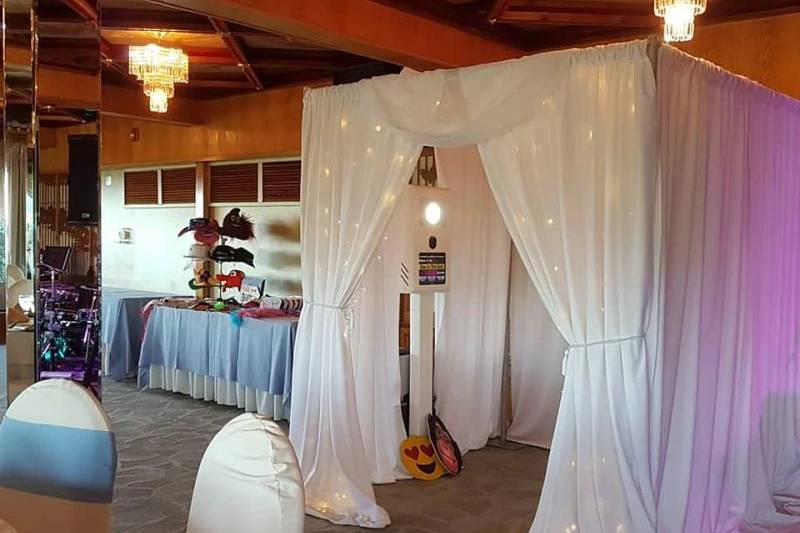 White Curtained Enclosure