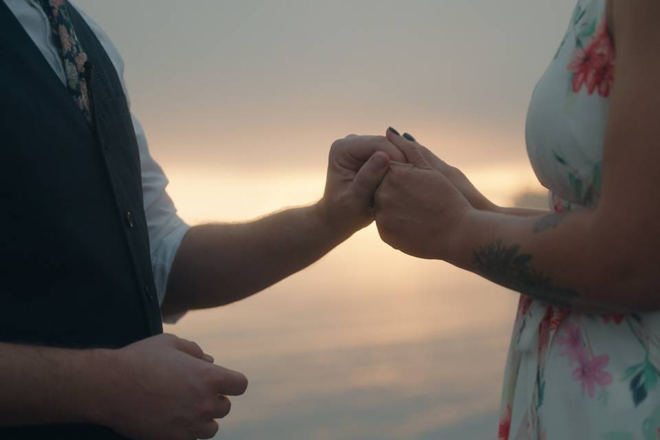 Sam & Taylor // Elopement holding hands