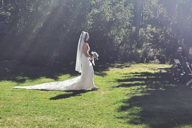 Walking to the groom
