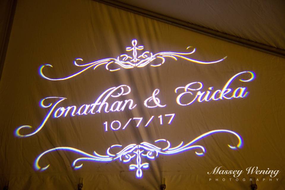 Jonathan & Ericka Lighted GOBO Monogram