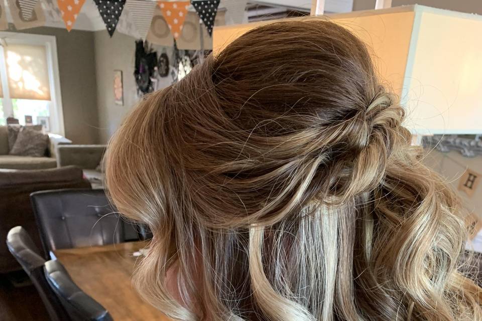 Half up-do w/ extensions