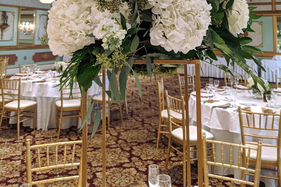 Burgundy and Blush Centerpiece