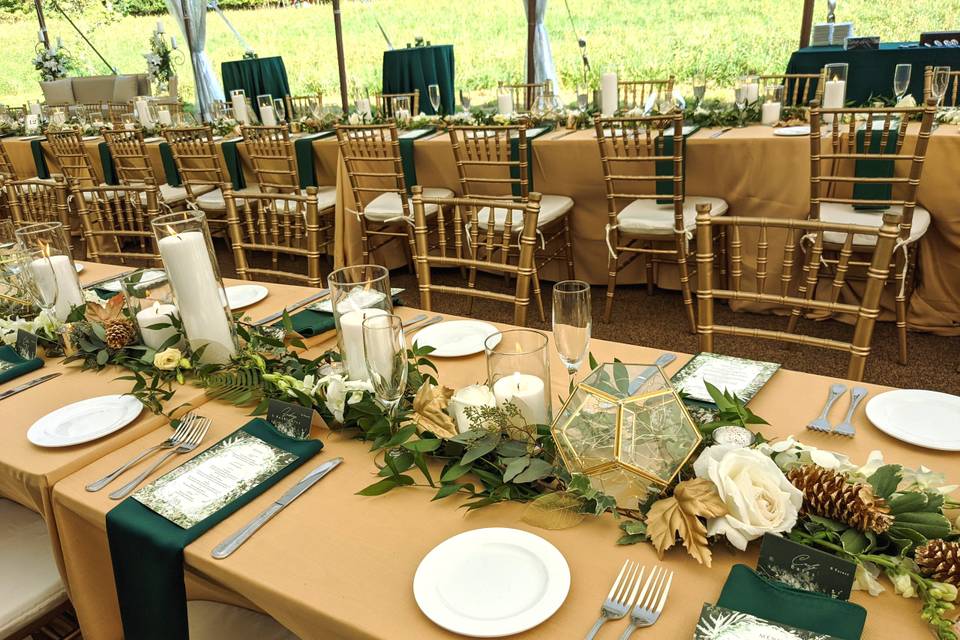 Gold Linear Centerpiece