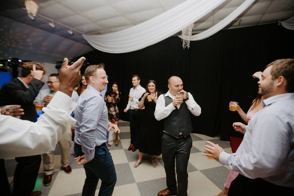 Dancing at ballroom reception