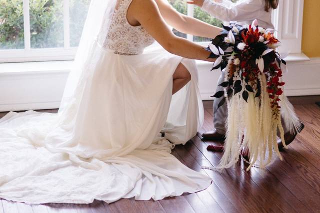 Bride greets her son