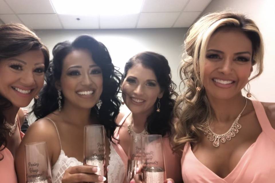 Bridal party hair & makeup