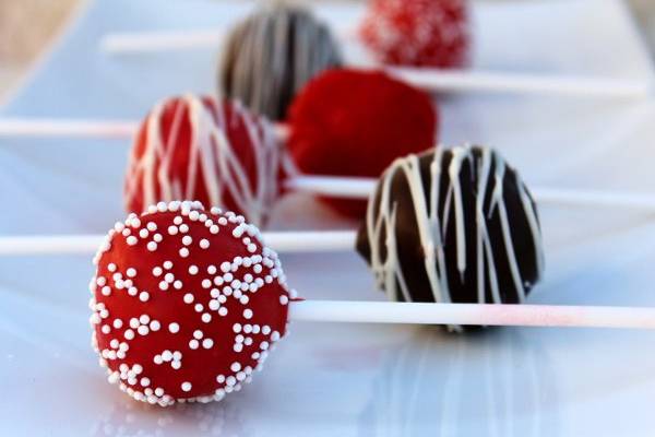 Red and Black Cake Pops