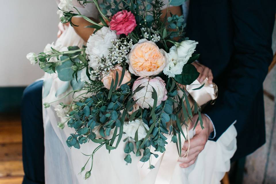 Ranunculus and Eucalyptus