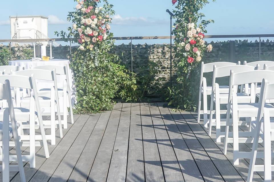 Flourishing wedding arch