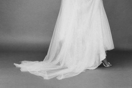 Backless V-shaped gown