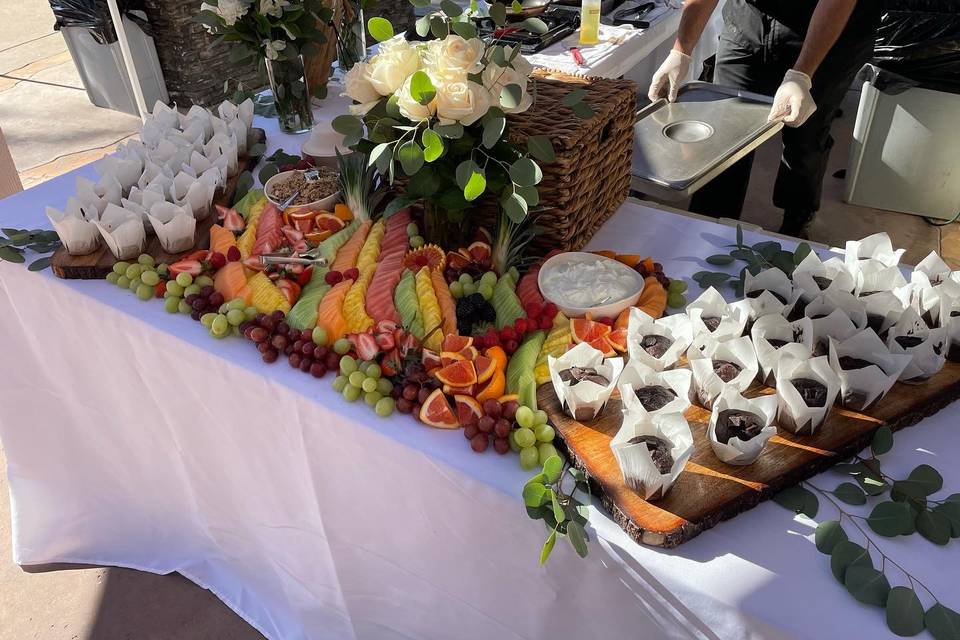 Bridal shower grazing table