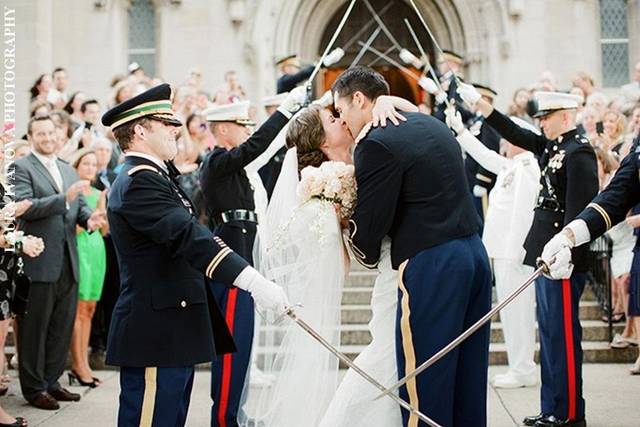 Celebrating the newlyweds