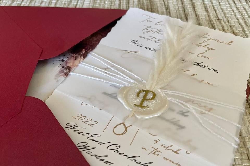 Closeup of invitation