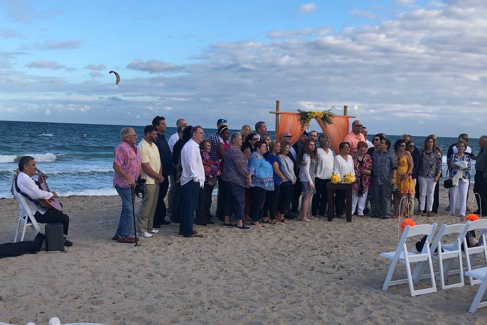 Guitarist at a beach wedding