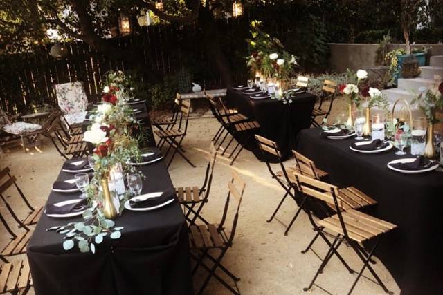 Roses as centerpieces