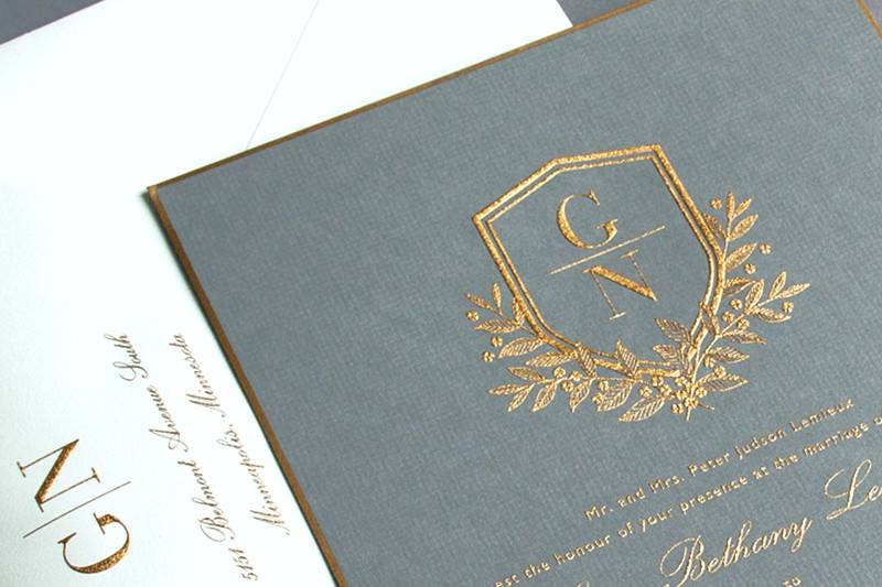 Vera Wang Engraved Gold Invite