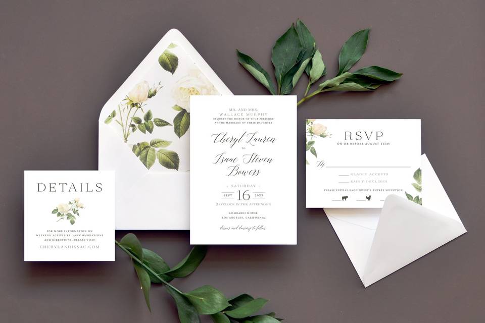 Elegant Floral Wedding Invite