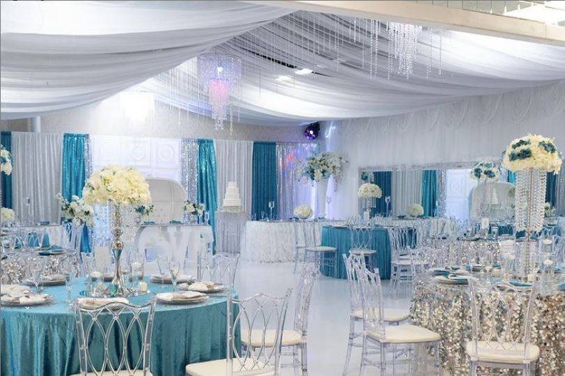 Teal and silver wedding