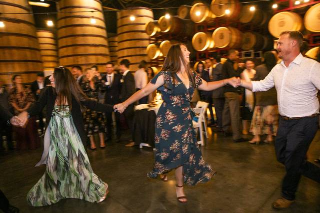 Dancing inside barrel room
