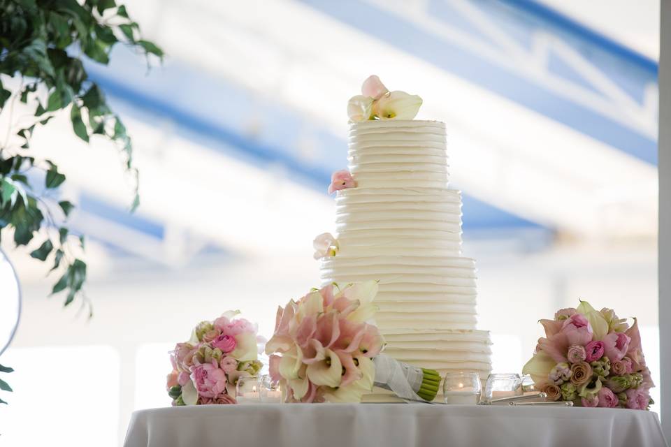 Textured buttercream cake