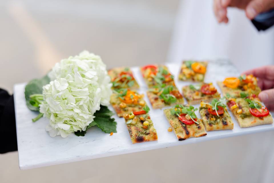 Corn and tomato flatbreads