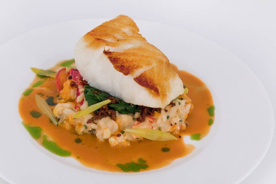 Sea bass & lobster risotto