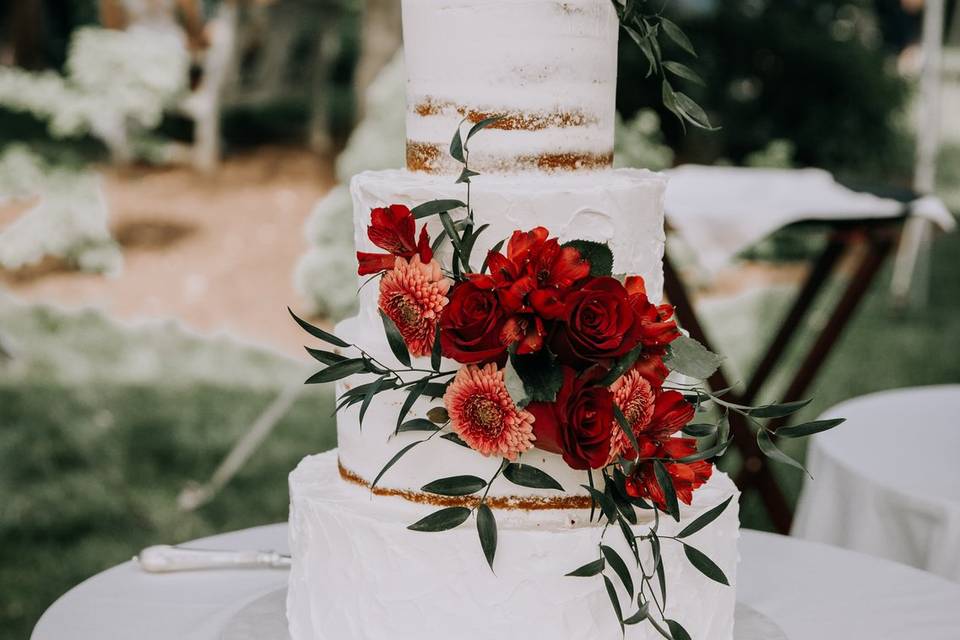 Naked wedding cake