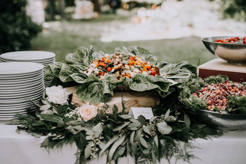 Buffet dinner table