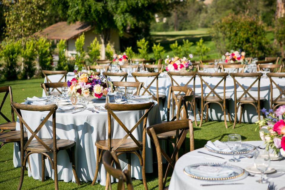 Tables and chairs setting