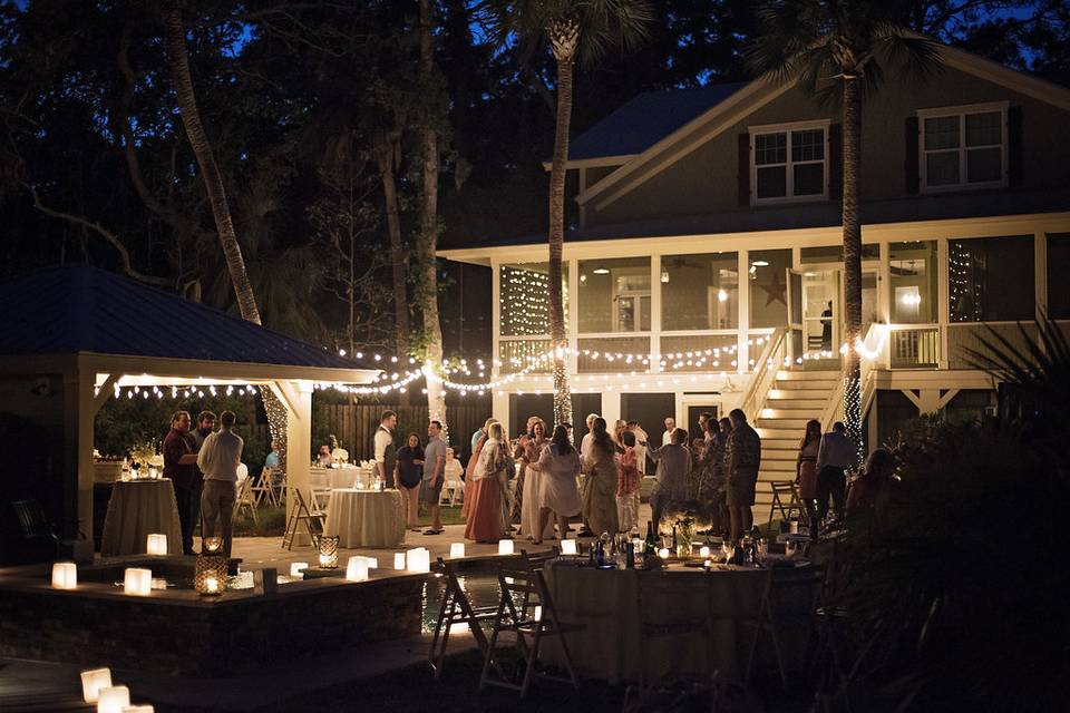 Wedding featuring cafe lights