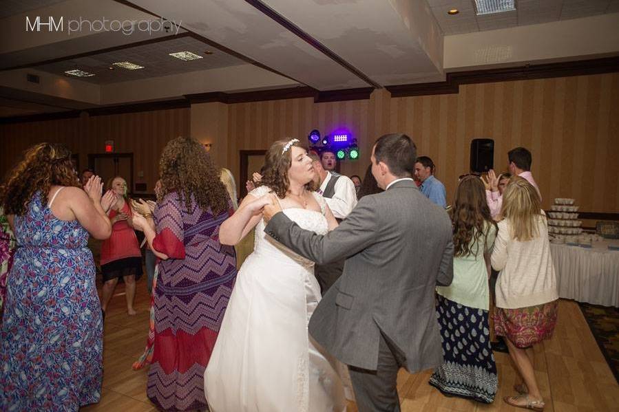 Sharing a kiss on the dance floor