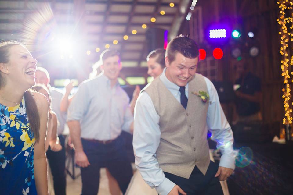 Dancing bridesmaids