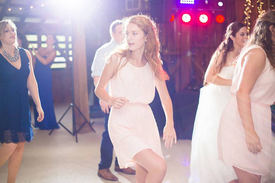 Dancing bridesmaids