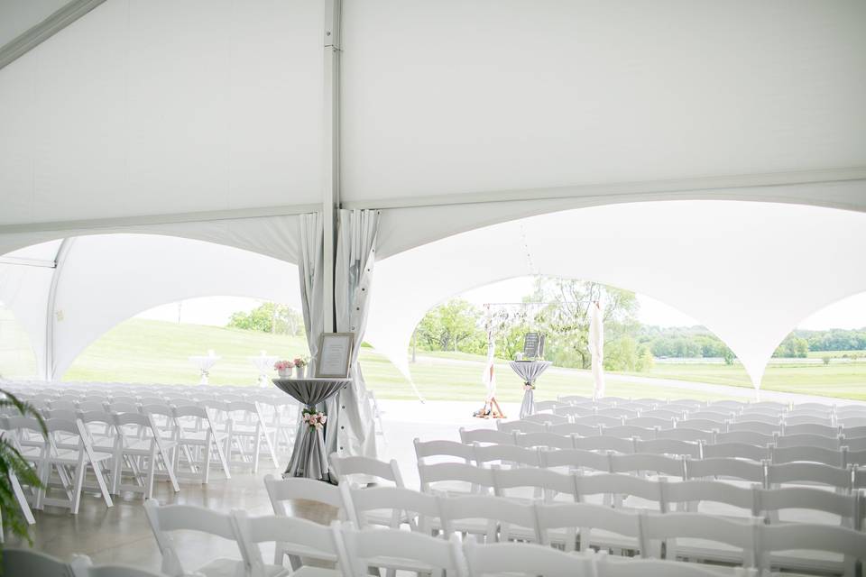 Tent set up before ceremony