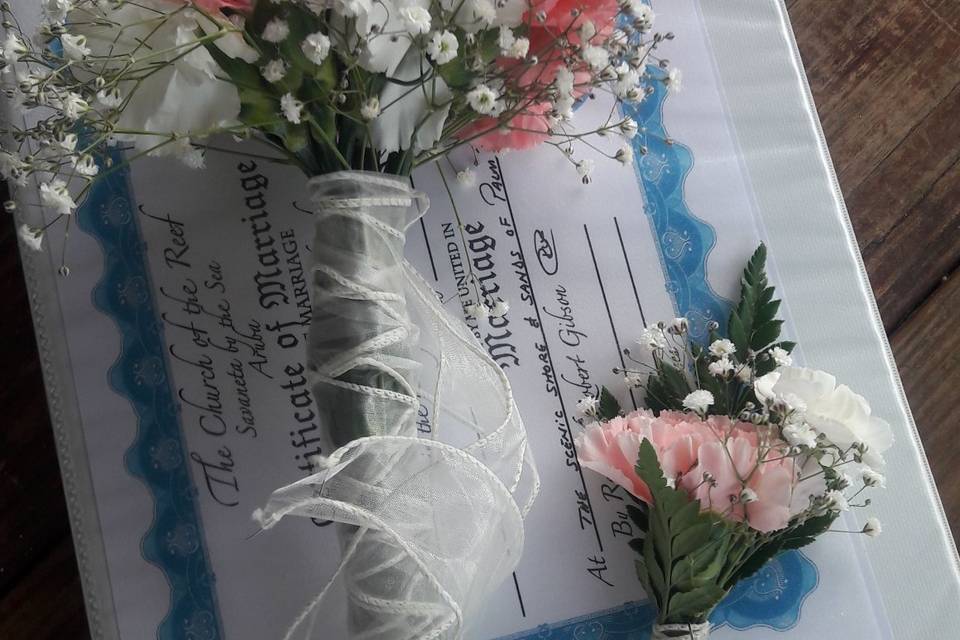 Certificate & Flowers