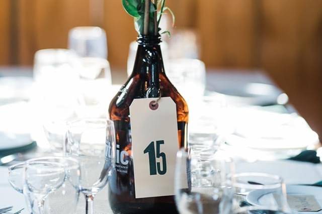 Wine bottle table number