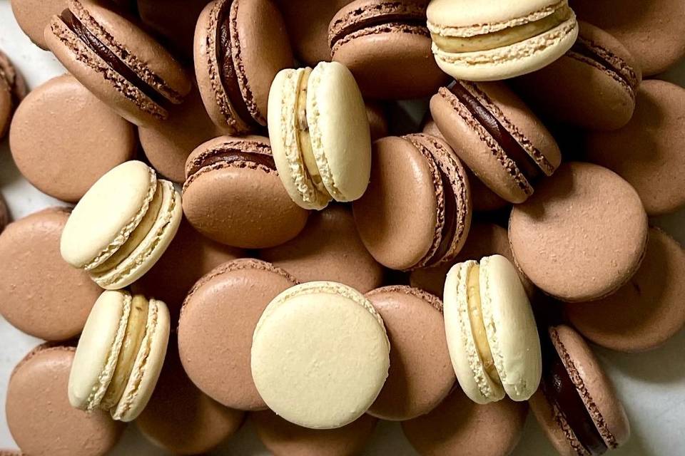 Chocolate & Pistachio Macarons