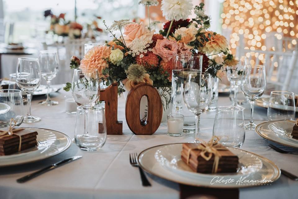 Custom wooden table number