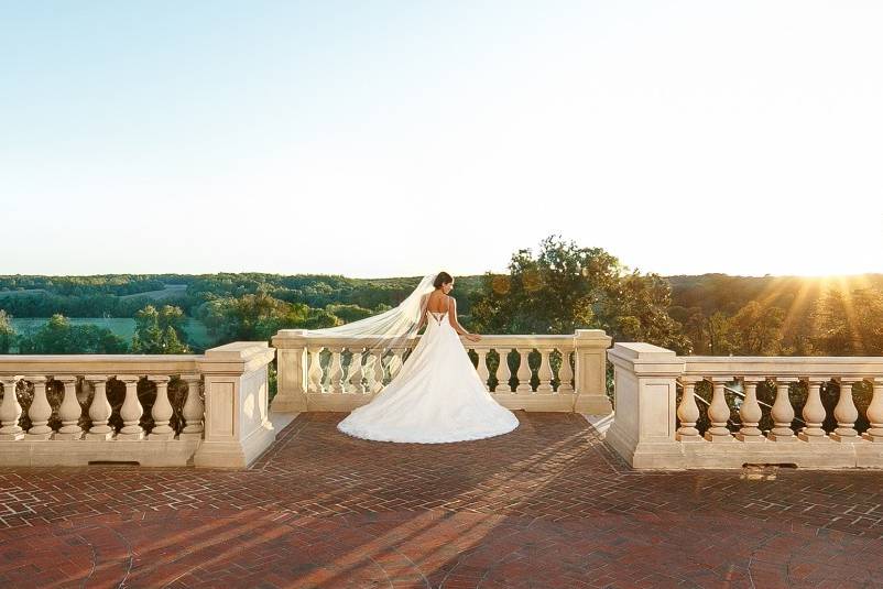 Bride on the Brick Terrace