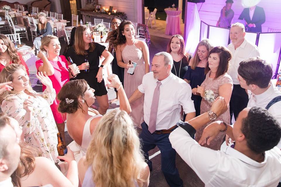Bride and father dance-off