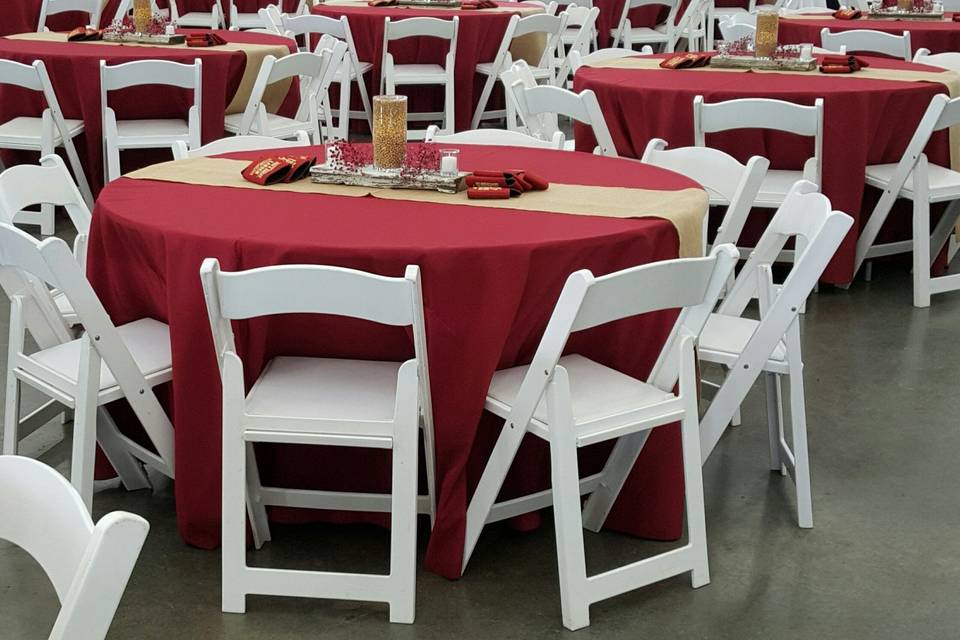 White padded chairs